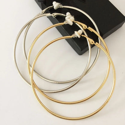 Circle Hoop Earrings Clip-on Earrings