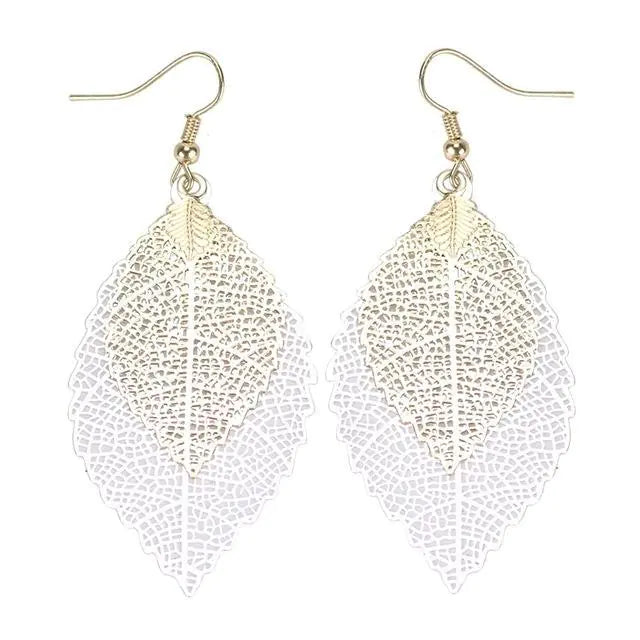 Multi Tone Leaf Earrings